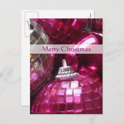 Het portret van het briefkaart van Roze Baubles "M (Voorkant / Achterkant)