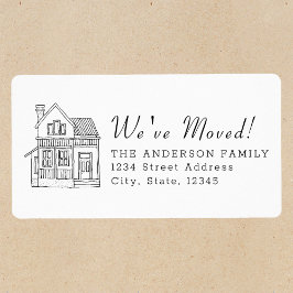 Het Portret van het huis Bewegende Aankondiging Ad Etiket