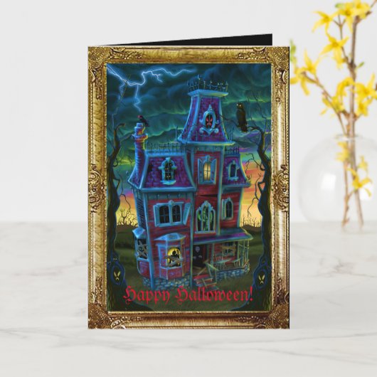 Het Portret van het spookhuis Kaart (Gele Bloem)