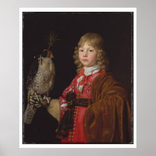Het portret van Jongen met Falcon Poster
