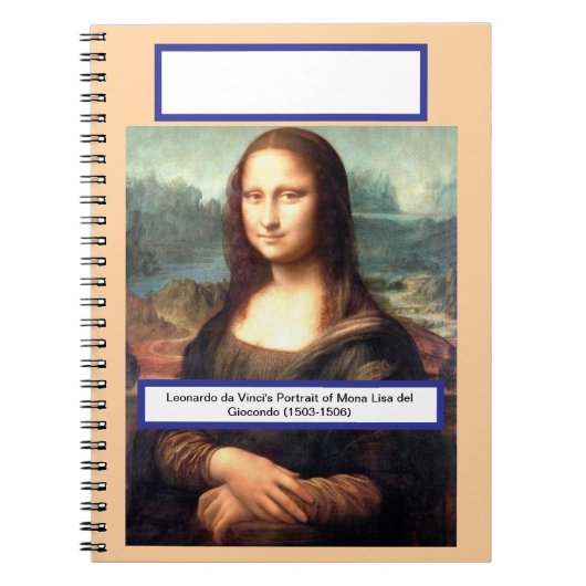 Het portret van Mona Lisa van Leonardo da Vinci Notitieboek (Voorkant)