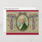 Het portret van  Patriottisch George Washington Briefkaart (Voorkant / Achterkant)