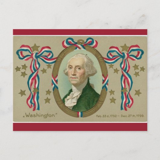Het portret van  Patriottisch George Washington Briefkaart (Voorkant)