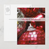 Het portret van Red Baubles "Merry Kerstmis" Feestdagenkaart (Voorkant / Achterkant)