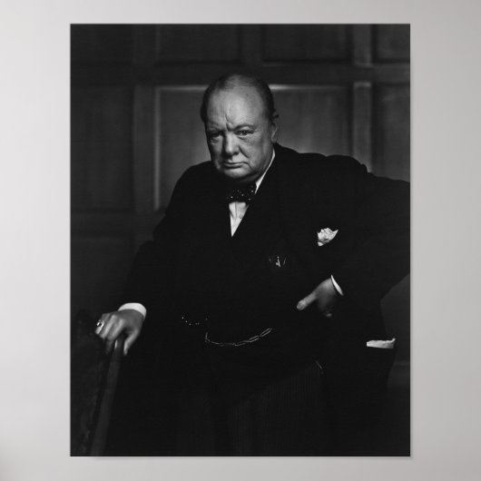 Het portret van Winston Churchill - de Roaring Lio Poster (Voorkant)
