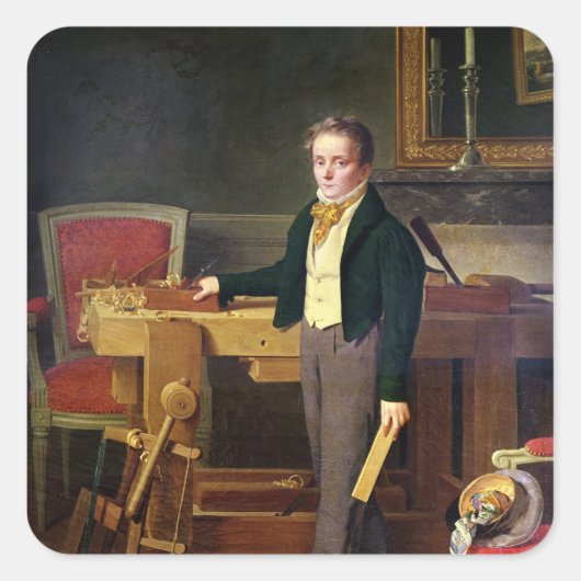 Het portret wordt geacht Alfred de La Chaussee te  Vierkante Sticker (Voorkant)