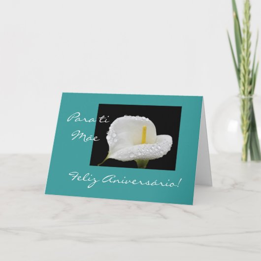 Het Portugees: De verjaardag van het DAmãe/Mamma Kaart (Voorkant)