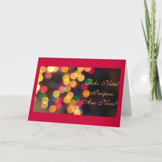 Het Portugees: Luzes DE Natal Feestdagen Kaart (Voorkant)