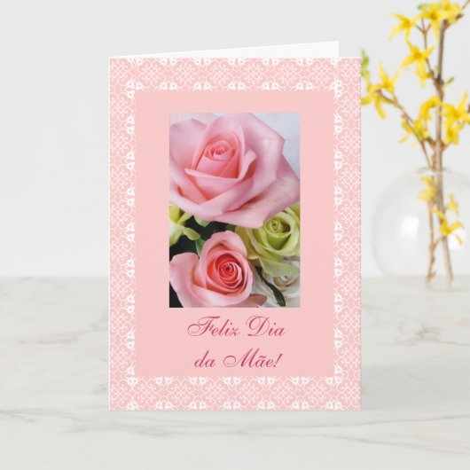 Het Portugees: Moederdag/Dia DA Mãe Kaart (Gele Bloem)
