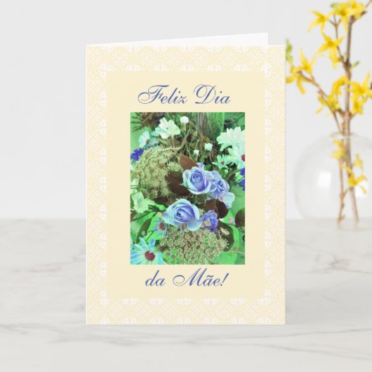Het Portugees: Moederdag! Kaart (Gele Bloem)