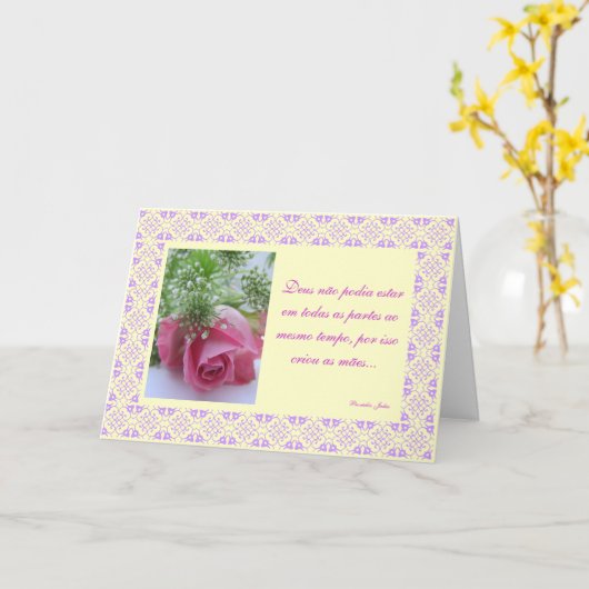 Het Portugees: Moeders/Mães Kaart (Gele Bloem)