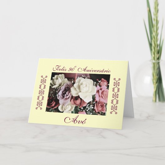 Het Portugees: Parabéns avó/de verjaardag van de Kaart (Voorkant)