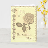 Het Portugees: Parabéns mãe/de 80ste verjaardag Kaart (Gele Bloem)