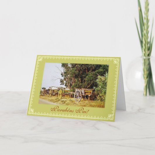 Het Portugees: Parabéns Pai/de verjaardag van de Kaart (Voorkant)