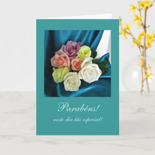 Het Portugees: Parabens! /Verjaardag - Kaart (Gele Bloem)