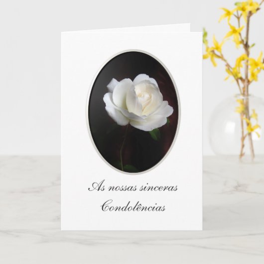 Het Portugees: Pesames/Condolencias Kaart (Gele Bloem)