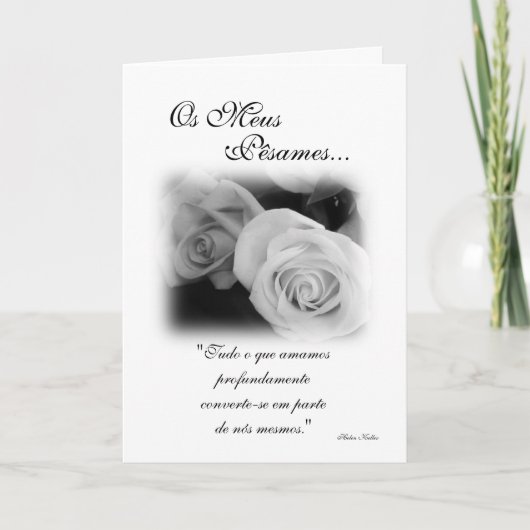 Het Portugees: Pesames een pretoe branco Kaart (Voorkant)