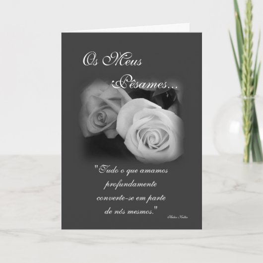 Het Portugees: Pesames een pretoe branco Kaart (Voorkant)