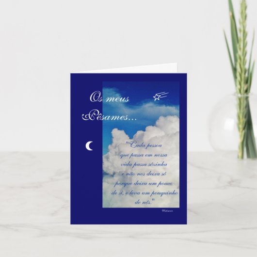 Het Portugees: Poema: Condolencias Kaart (Voorkant)