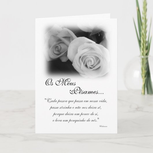 Het Portugees: Poema DE Condolencias Kaart (Voorkant)