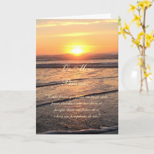 Het Portugees: Poema DE Condolencias Kaart (Gele Bloem)