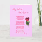 Het Portugees: poema e rosa - Valentijnsdag Feestdagen Kaart (Voorkant)