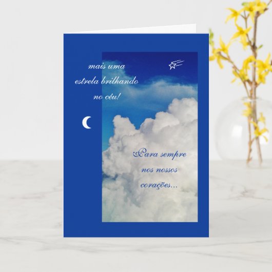 Het Portugees: /sympathy/Condol van Pesames ências Kaart (Gele Bloem)