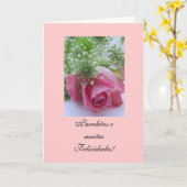 Het Portugees: Verjaardag/Rosa: Parabéns! Kaart (Gele Bloem)