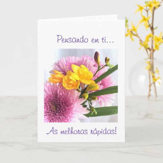 Het Portugees: Word goed - als melhoras! Kaart (Gele Bloem)