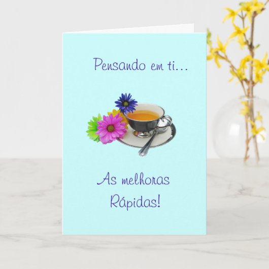 Het Portugees: Word goed - als melhoras! Kaart (Gele Bloem)