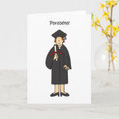 Het Portugese Afstuderen feliciteert haar Kaart (Gele Bloem)