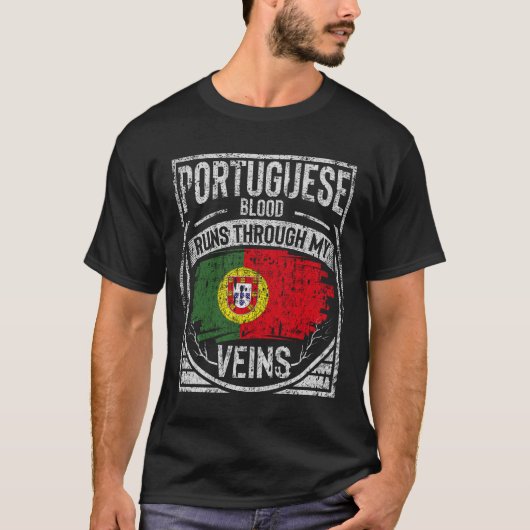 Het Portugese bloed loopt door mijn vinnen T-shirt (Voorkant)