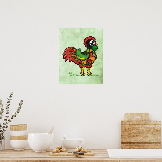 Het Portugese poster van de Rooster van Barcelona (Keuken)