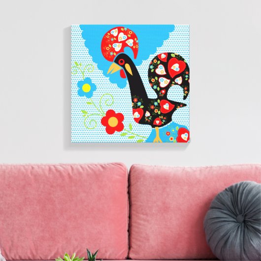 Het Portugese rooster van Barcelona Canvas Afdruk (Insitu (Woonkamer))