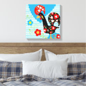 Het Portugese rooster van Barcelona Canvas Afdruk (Insitu (Slaapkamer))