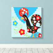 Het Portugese rooster van Barcelona Canvas Afdruk (Insitu (Houten vloer))