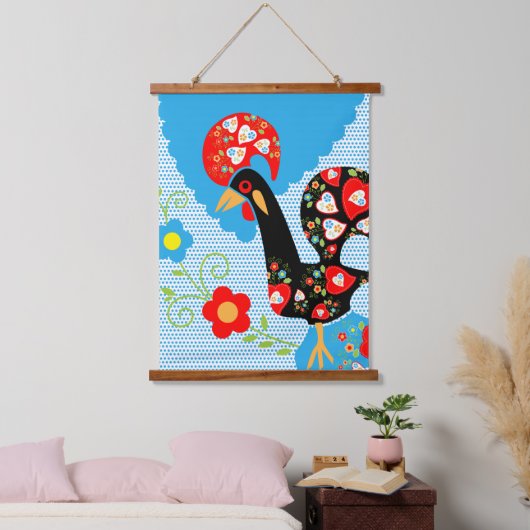 Het Portugese rooster van Barcelona Hangend Wandkleed (Slaapkamer)