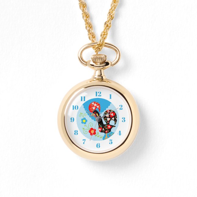 Het Portugese rooster van Barcelona Horloge (Voorkant)