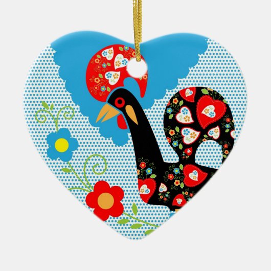 Het Portugese rooster van Barcelona Keramisch Ornament (Voorkant)