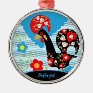 Het Portugese rooster van Barcelona Metalen Ornament