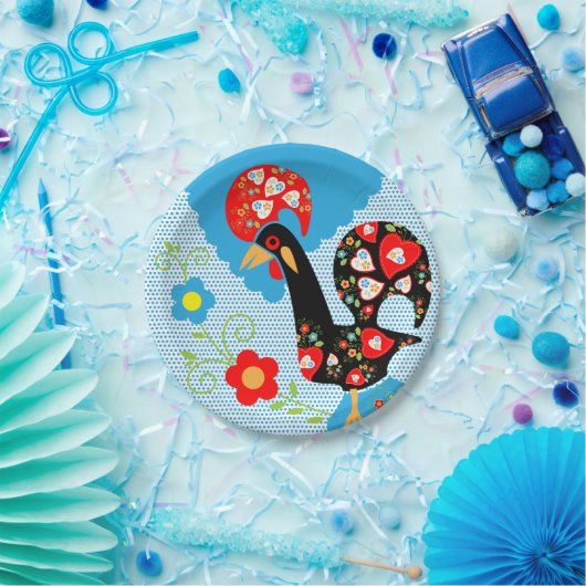 Het Portugese rooster van Barcelona Papieren Bordje (Feest)