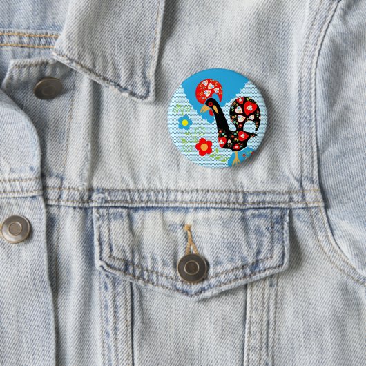 Het Portugese rooster van Barcelona Ronde Button 5,7 Cm (In situ)