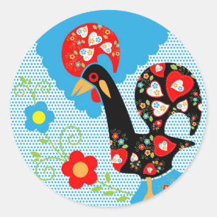 Het Portugese rooster van Barcelona Ronde Sticker