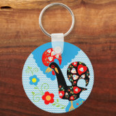 Het Portugese rooster van Barcelona Sleutelhanger (Voorkant)