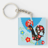 Het Portugese rooster van Barcelona Sleutelhanger (Voorkant)