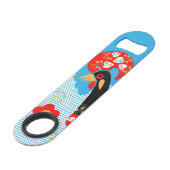 Het Portugese rooster van Barcelona Speed Flessenopener (Achterkant Gekanteld)