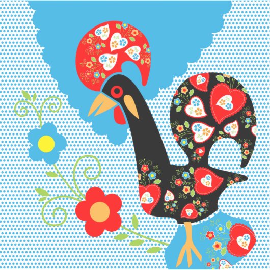 Het Portugese rooster van Barcelona Sticker (Voorkant)