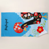 Het Portugese rooster van Barcelona Strandlaken (Voorkant)