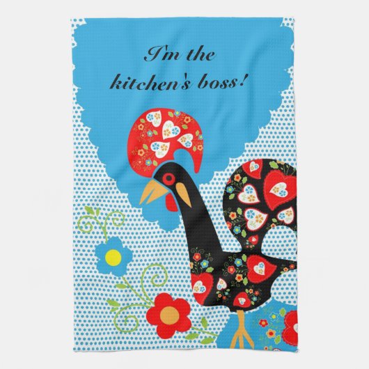 Het Portugese rooster van Barcelona Theedoek (Verticaal)