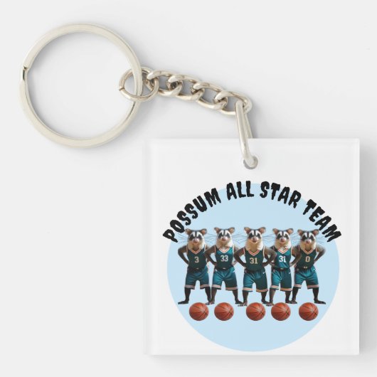 Het Possum All Star basketbalteam Sleutelhanger (voorkant)